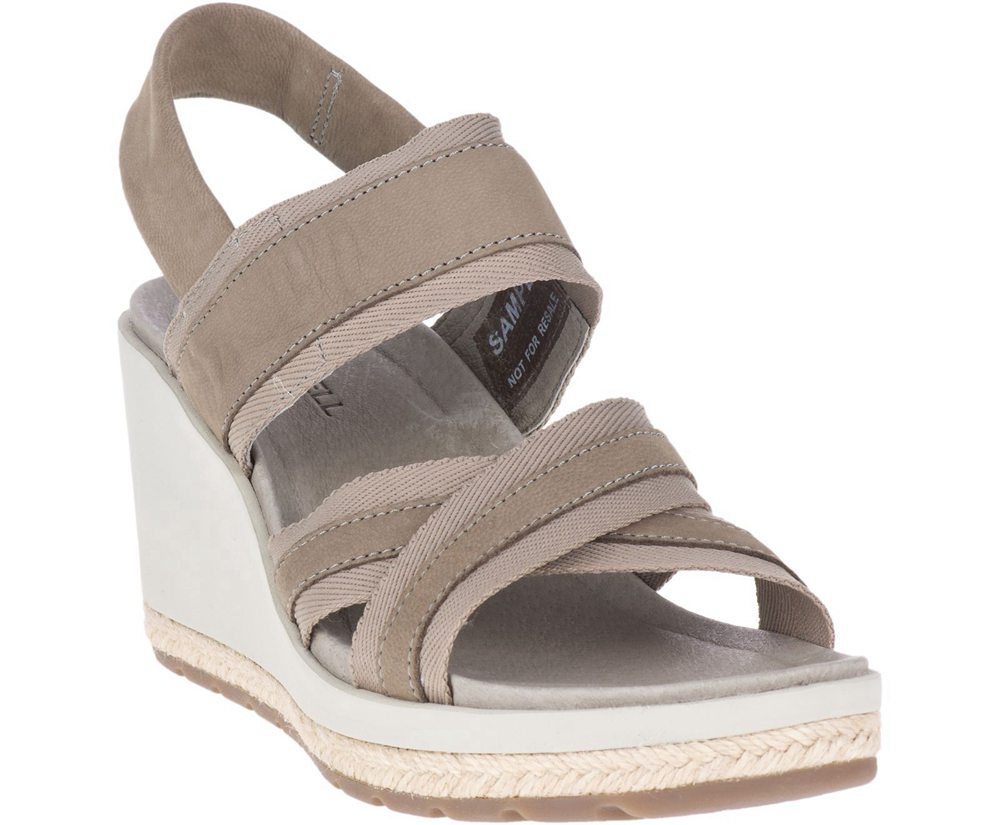 Merrell Sandaler Dame - Kaiteri Wedge Strap - Grå - QLJ047283